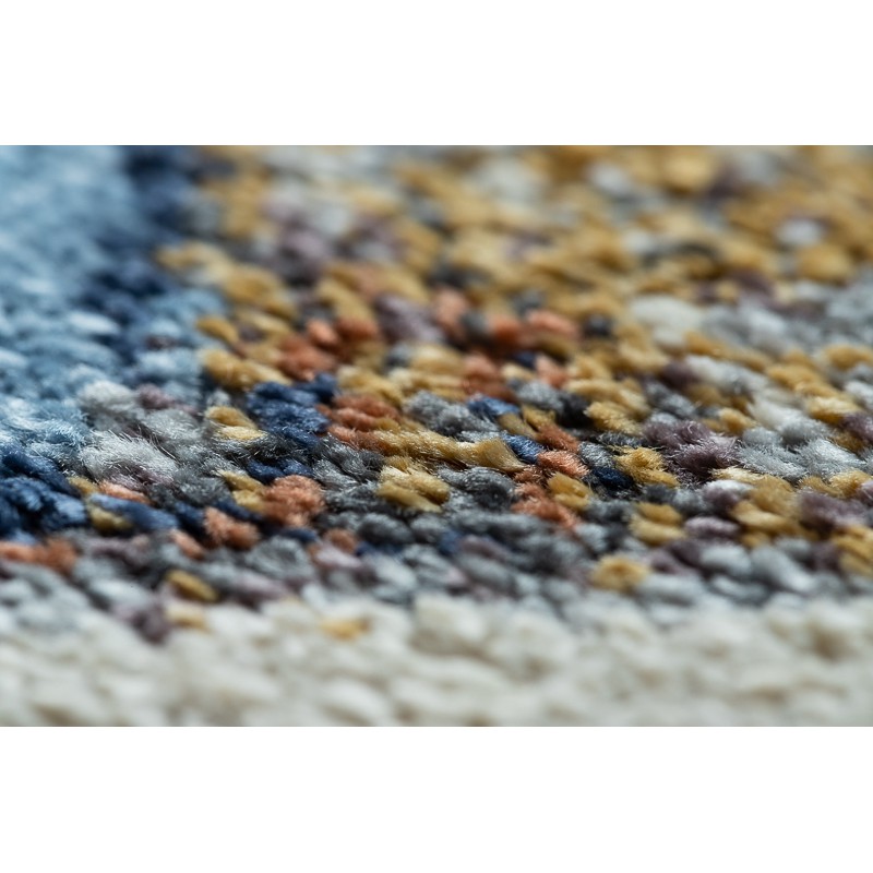 Carpet SOFT 6312 FLOWERS light grey / blue / mustard Carpets